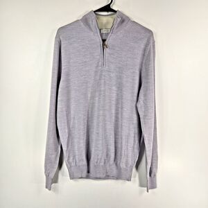 Collars & Co Men's Size Medium Light Gray Merino Wool Sweater NWOT CC76